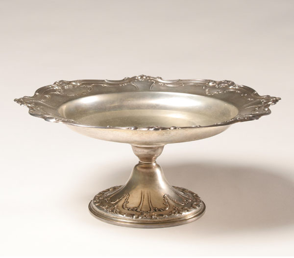 Appraisal: Gorham sterling silver footed compote with scrolling foliate designs throughout