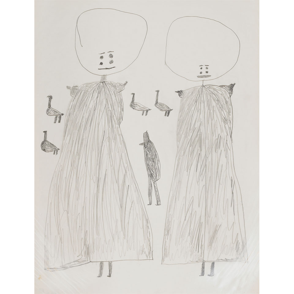 Appraisal: PARR - E - Cape Dorset UNTITLED graphite drawing x