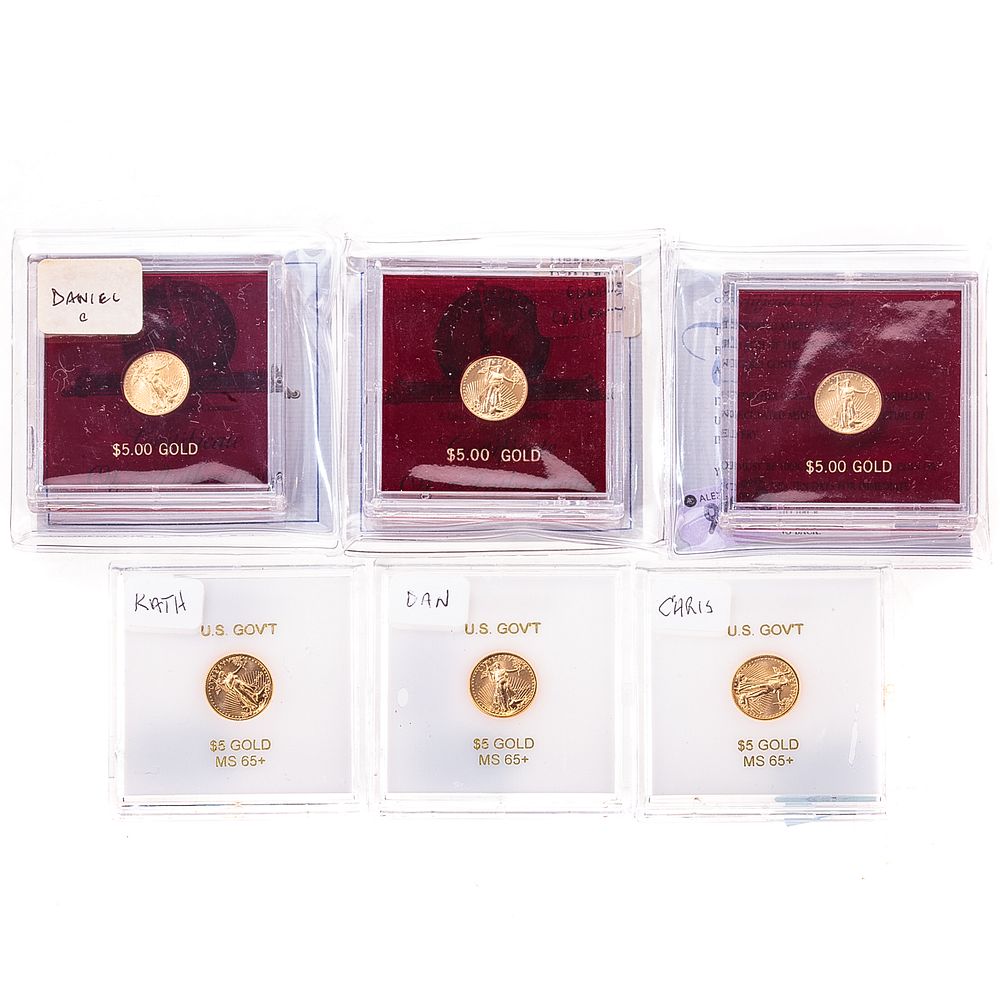 Appraisal: Six th Oz Gold American Eagles - - - in