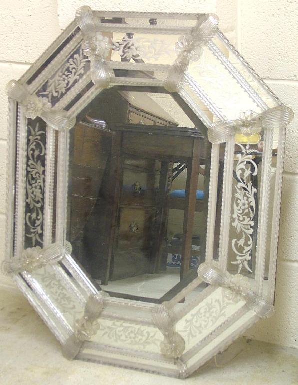 Appraisal: th century Venetian octagonal wall mirror with a bevelled edge