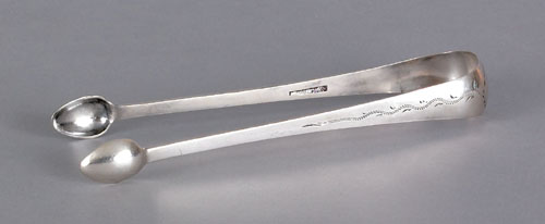 Appraisal: Burlington New Jersey silver sugar tongs ca bearing the touch