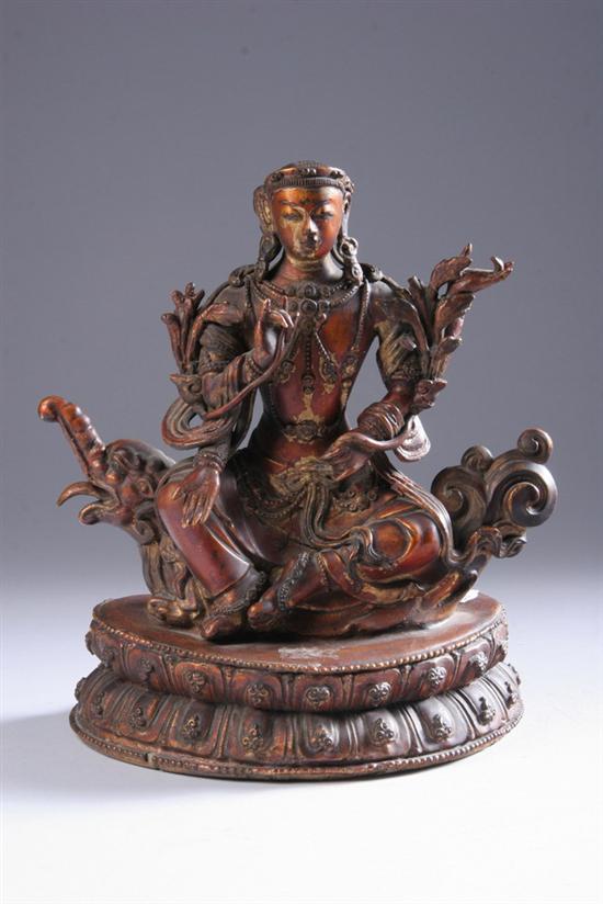 Appraisal: CHINESE GILT LACQUERED WOOD FIGURE OF BODHISATTVA Late Ming Dynasty