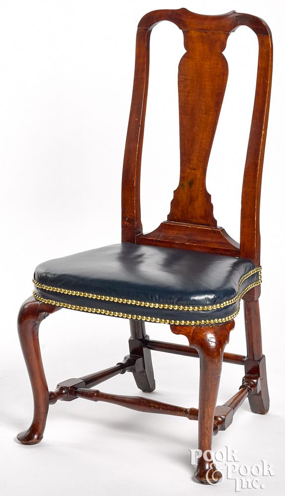 Appraisal: Massachusetts Queen Anne cherry dining chair Massachusetts Queen Anne cherry