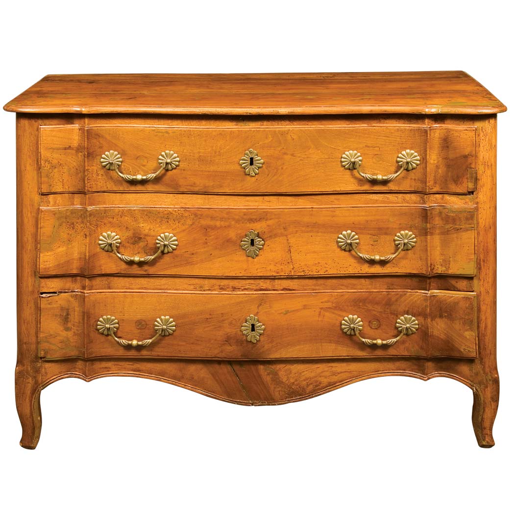 Appraisal: Provincial Louis XV Walnut Commode th Century The molded top