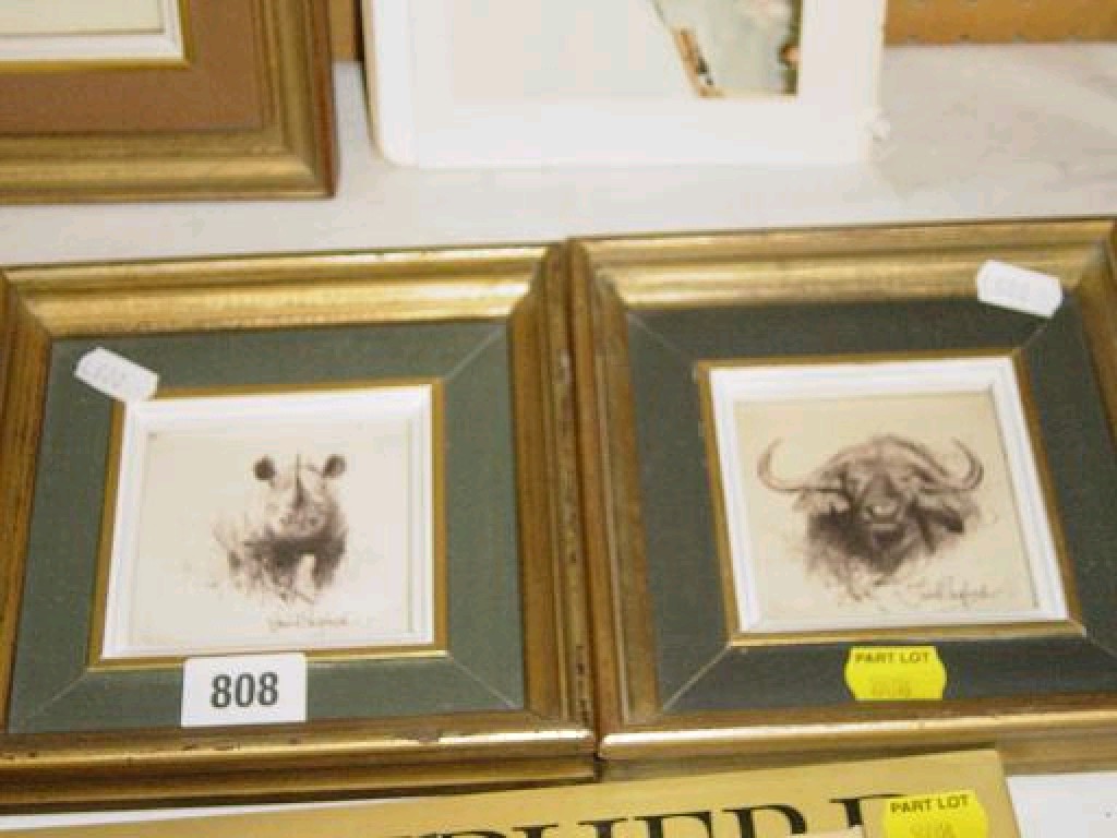 Appraisal: A pair of ink studies by David Shepherd of a