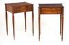 Appraisal: STANDS - Two custom mahogany inlaid bench made Sheraton style