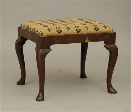 Appraisal: Queen Anne-Style Walnut Stool