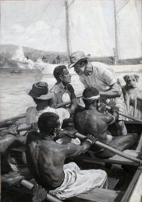 Appraisal: FISCHER Anton Otto American - Illustration Depicting Boss with African