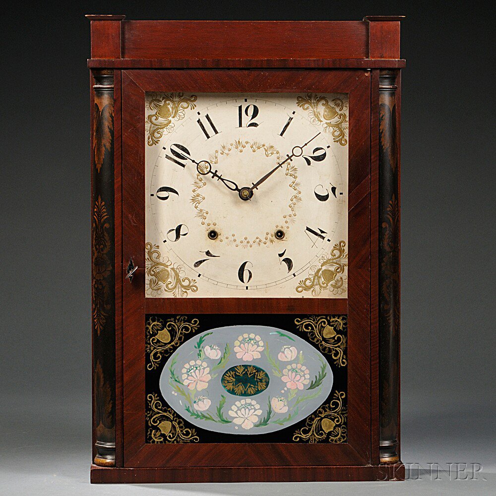 Appraisal: Eli Terry Sons Mahogany Transitional Box Clock Plymouth Connecticut c