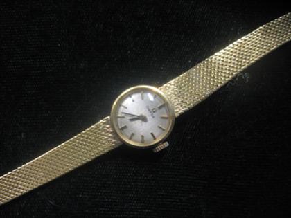 Appraisal: karat yellow gold Omega lady's wristwatch Lady's wristwatch with circular