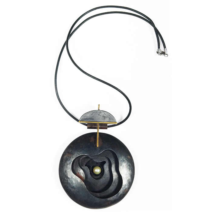 Appraisal: Large Peter Macchiarini Pod pendant on a silk cord three-dimensional