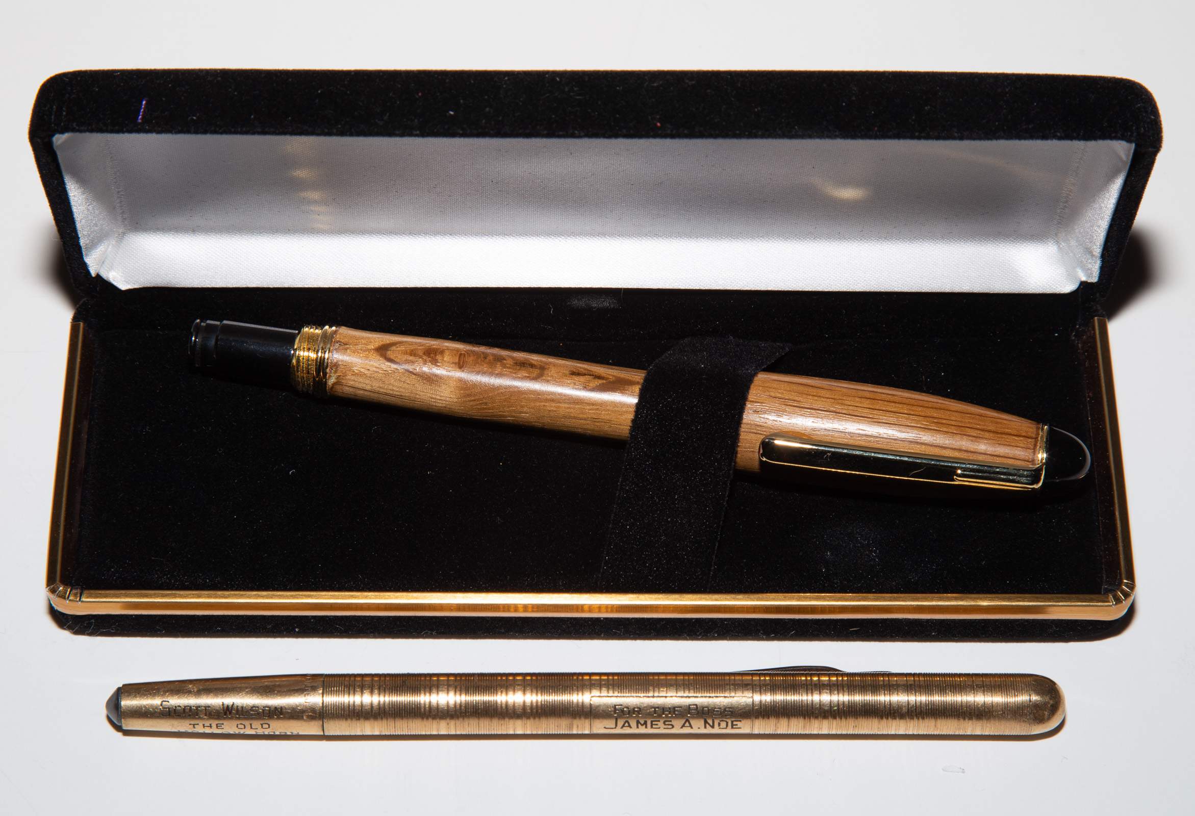 Appraisal: A COLLECTION OF WRITING INSTRUMENTS gold filled pencil with personalized