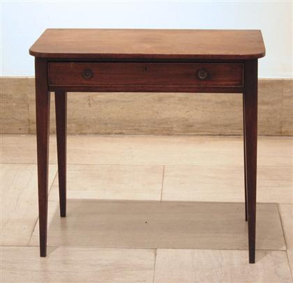 Appraisal: Walnut side table th century Rectangular top with rounded corners