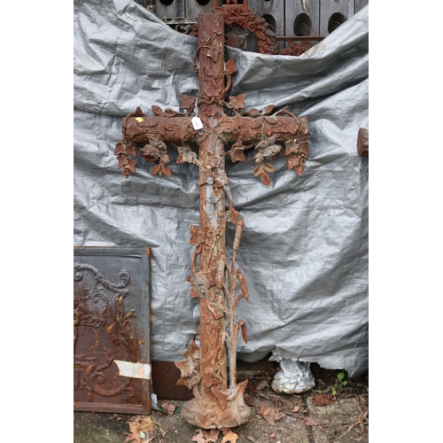 Appraisal: Antique French cast iron cross approx cm H x cm