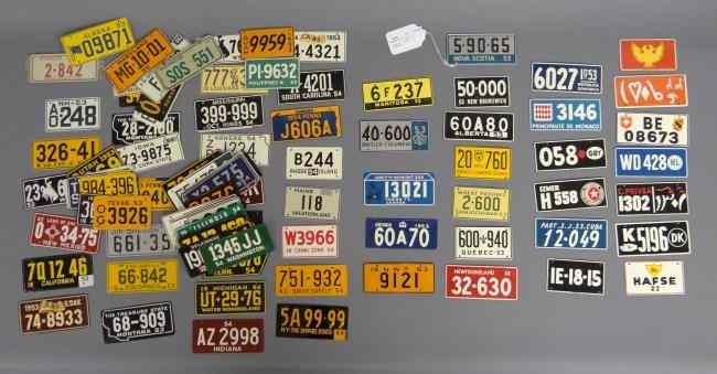 Appraisal: Bicycle license plate collection ''General Mills'' US - - Canadian