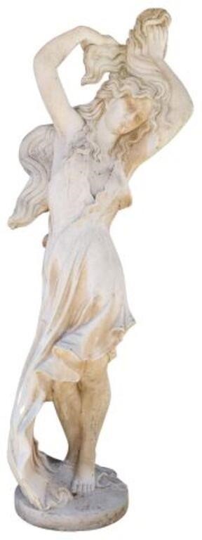 Appraisal: Near life-size cast stone garden sculpture Woman Dancing on integral