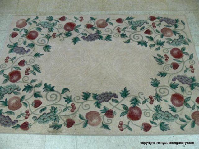 Appraisal: Fruits Leaves Area Floor Rug by Mohawk - Made in