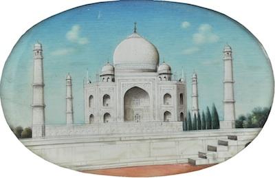 Appraisal: A Miniature Indian Painting of Taj Mahal In Fancy Frame