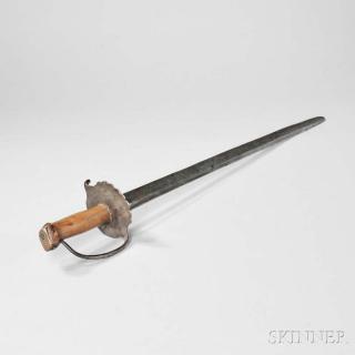 Appraisal: American Hanger Cutlass third quarter th century iron hilt flat