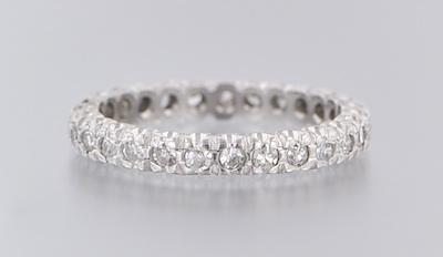 Appraisal: A Platinum and Diamond Eternity Band Platinum eternity band set