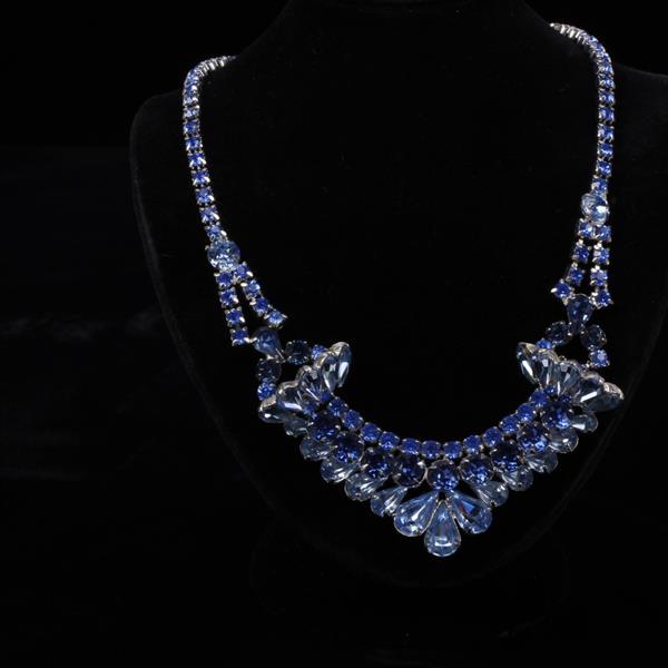 Appraisal: London Blue Dimensional Diamante Crystal Rhinestone Bib Necklace