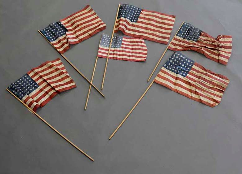 Appraisal: Early IOOF American Star Parade Flags Early IOOF American Star