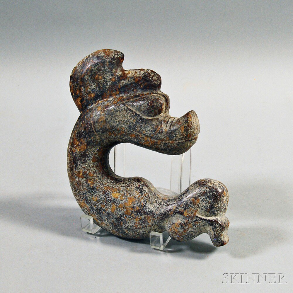 Appraisal: Archaic-style Hardstone Chilong Carving China in the form of a