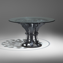 Appraisal: Albert Paley BREAKFAST TABLE USA formed fabricated and painted steel