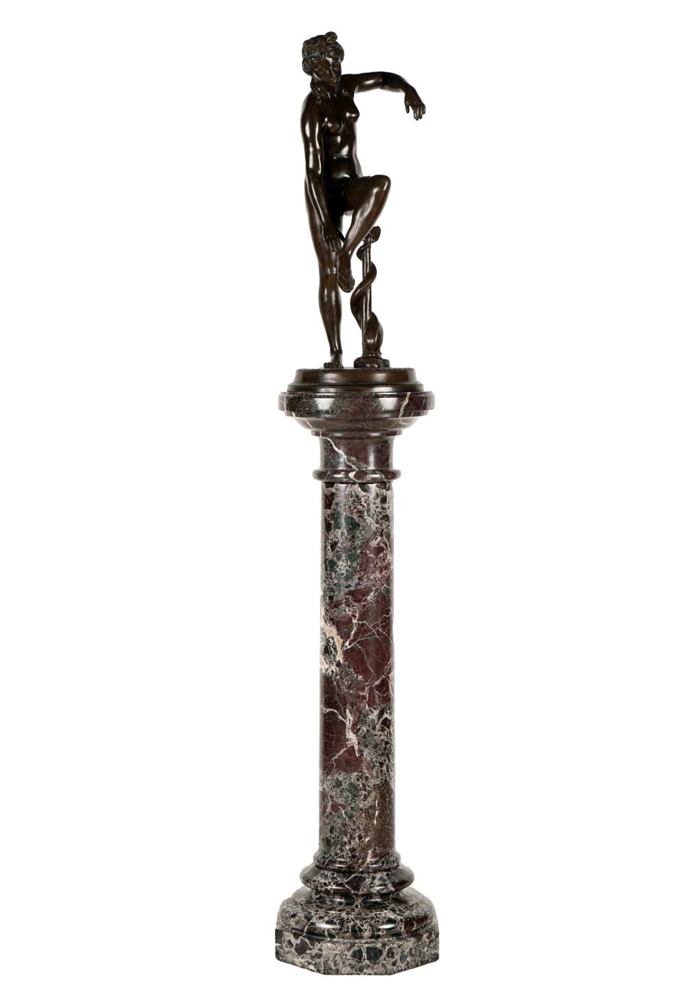 Appraisal: CLASSICAL-STYLE PATINATED BRONZE FIGUREinscribed to rear of base Giovanni Batista