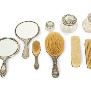 Appraisal: An American Silver Nine-Piece Dresser Set TH CENTURY comprising two