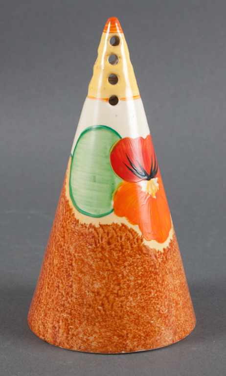 Appraisal: Clarice Cliff painted china sugar cone in the ''Bizarre'' pattern