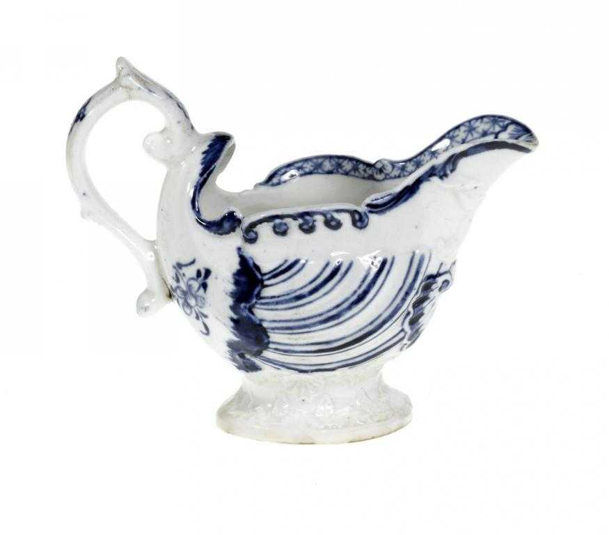 Appraisal: A DERBY CREAM BOAT of dolphin ewer shape and crisply