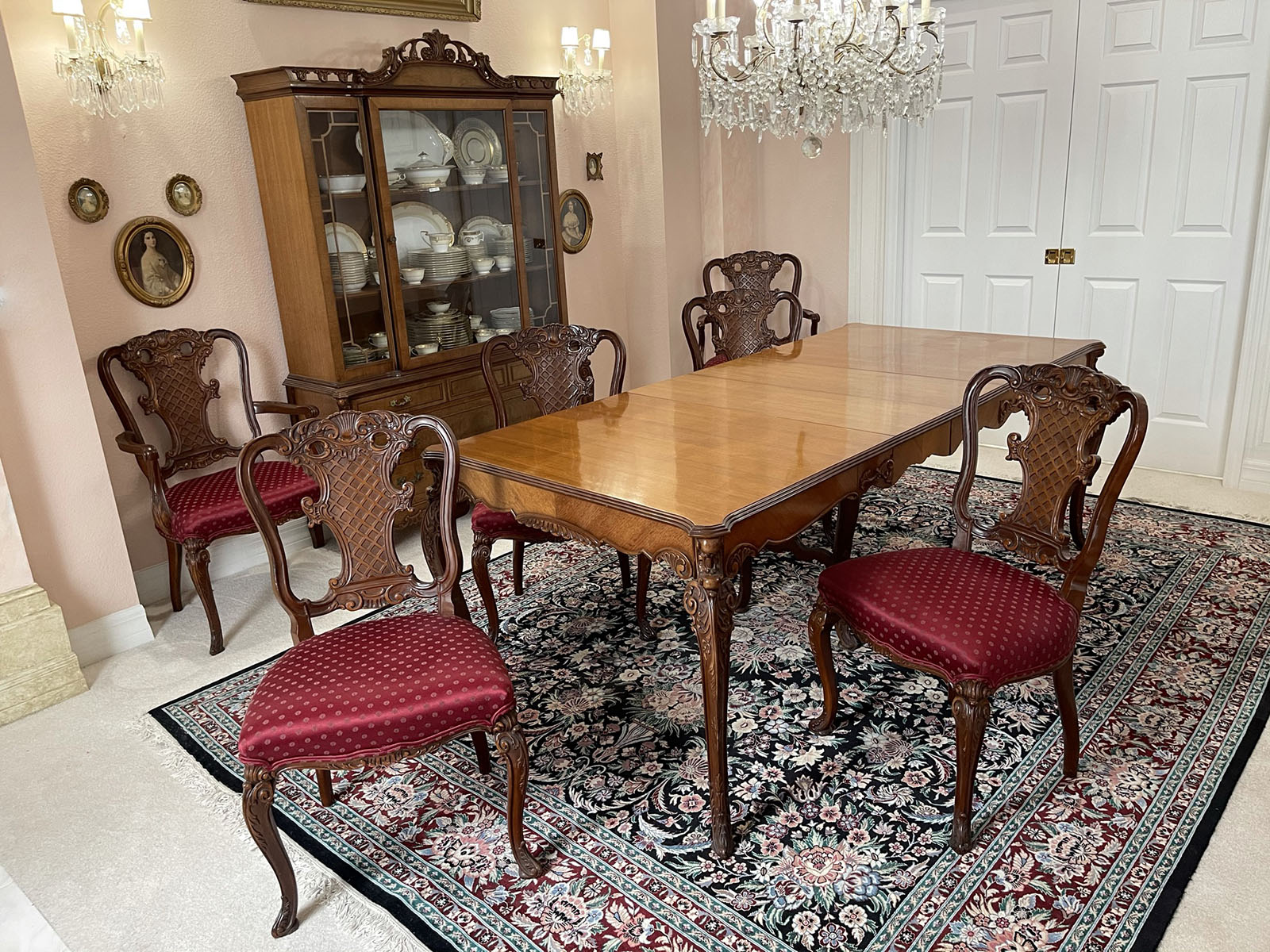 Appraisal: PIECE FORMAL MAHOGANY DINING SET Comprising - Four drawer China