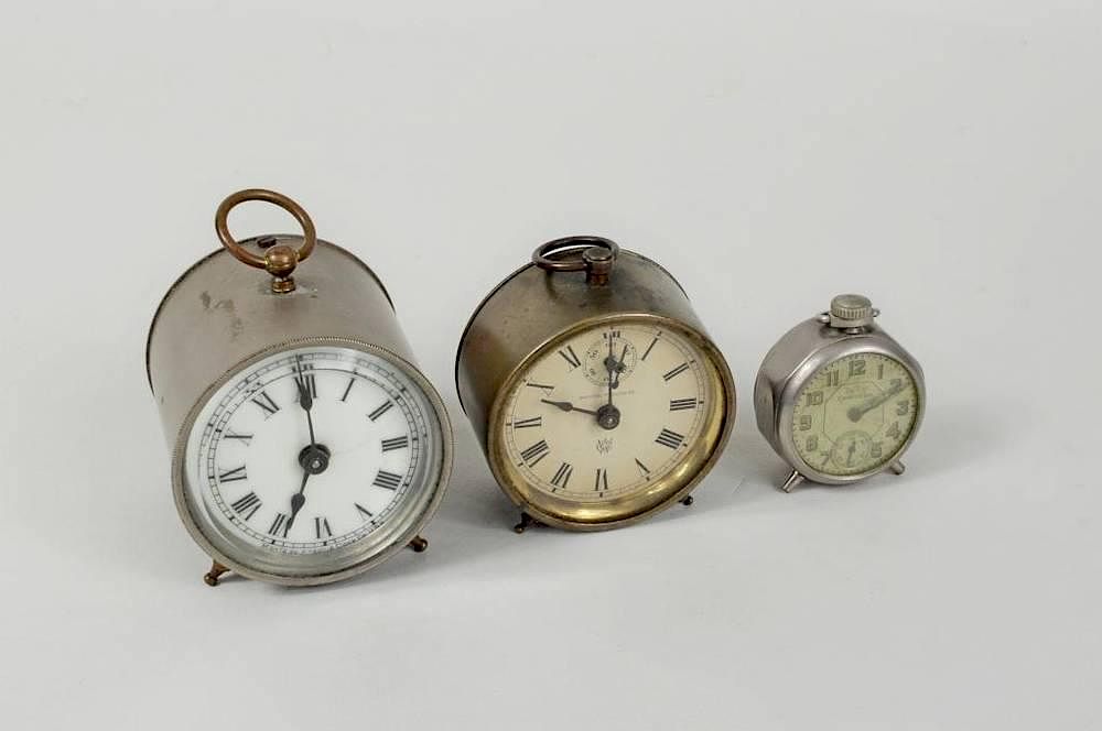 Appraisal: Three Miniature Clocks Three miniature clocks comprising an Ansonia clock