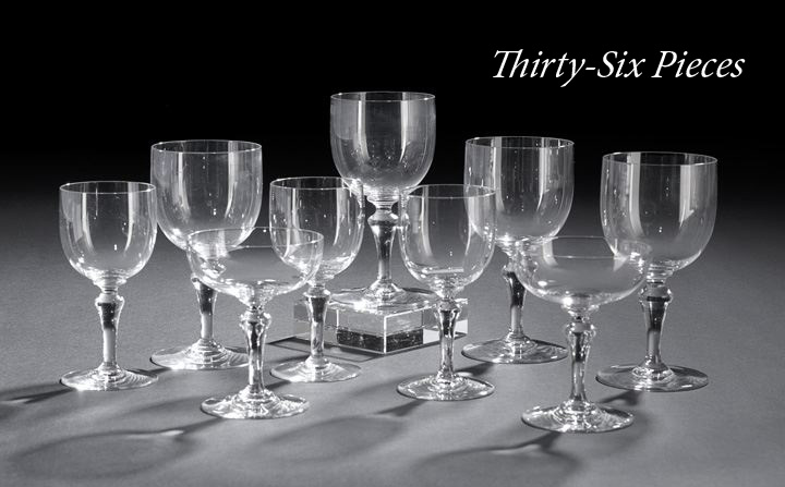 Appraisal: Elegant Thirty-Six-Piece Set of Baccarat Normandie Stemware including twelve red