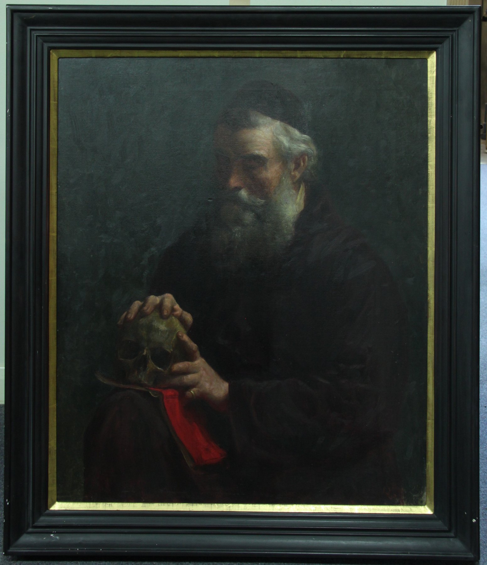 Appraisal: Late th Century Continental School Portrait of a Monk holding