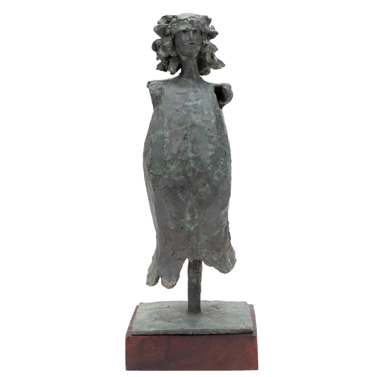 Appraisal: GEORGE MALLETT MANNEKIN BRONZE W WOODEN BASE George W Mallett