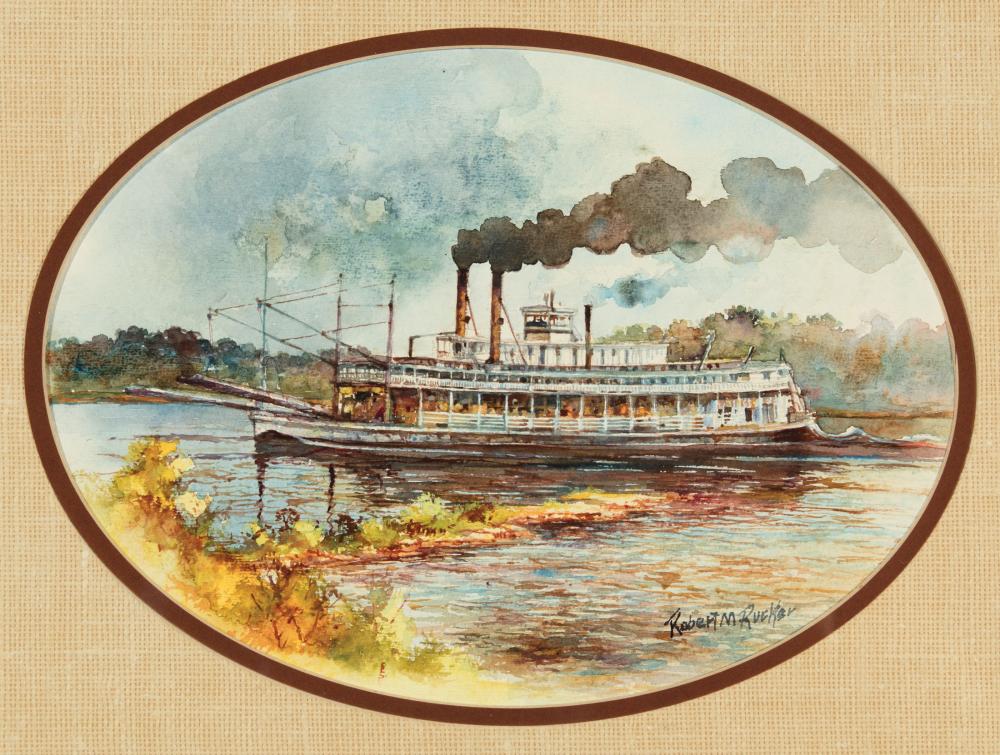 Appraisal: Robert Malcolm Rucker American Louisiana - Steamboat on the River