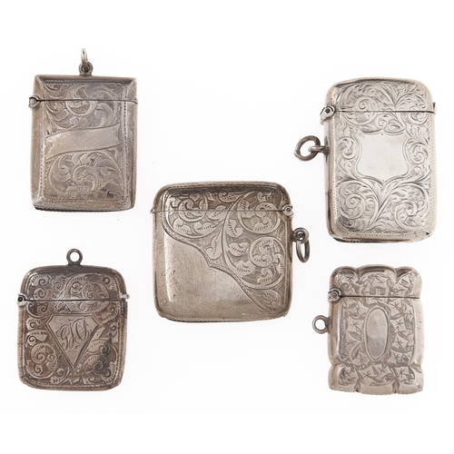 Appraisal: Four silver vesta cases Victorian-George V - mm ozs and