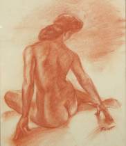 Appraisal: Leroy Walter Flint American - Untitled Red chalk on paper