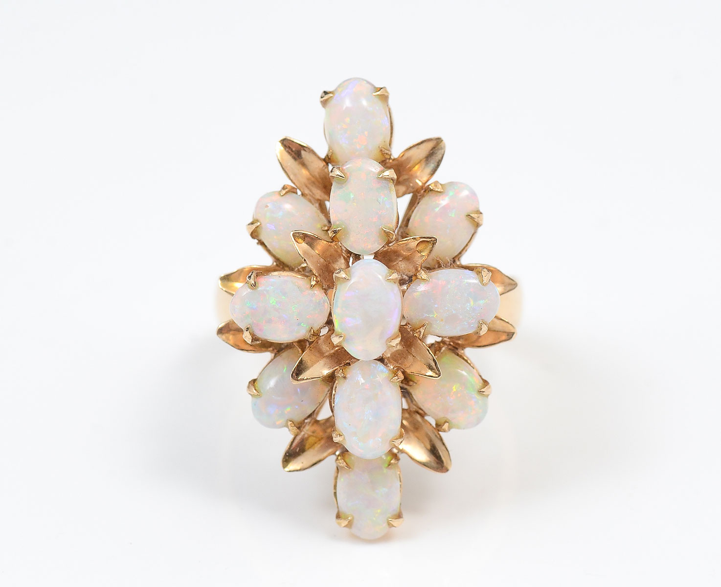 Appraisal: K OPAL RING K yellow gold ring with oval cabochon