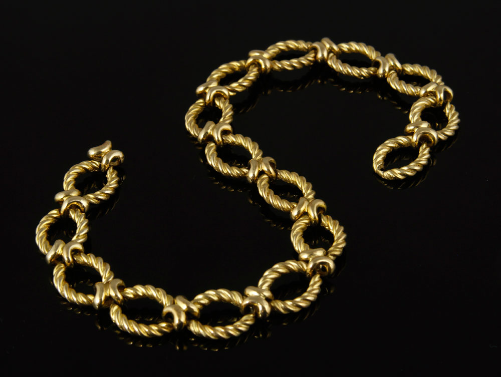 Appraisal: - K Gold Link Necklace K yellow gold link necklace