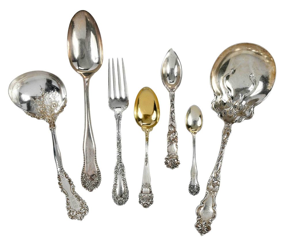 Appraisal: Pieces Sterling Flatware including nine pieces Towle Georgian spoon and