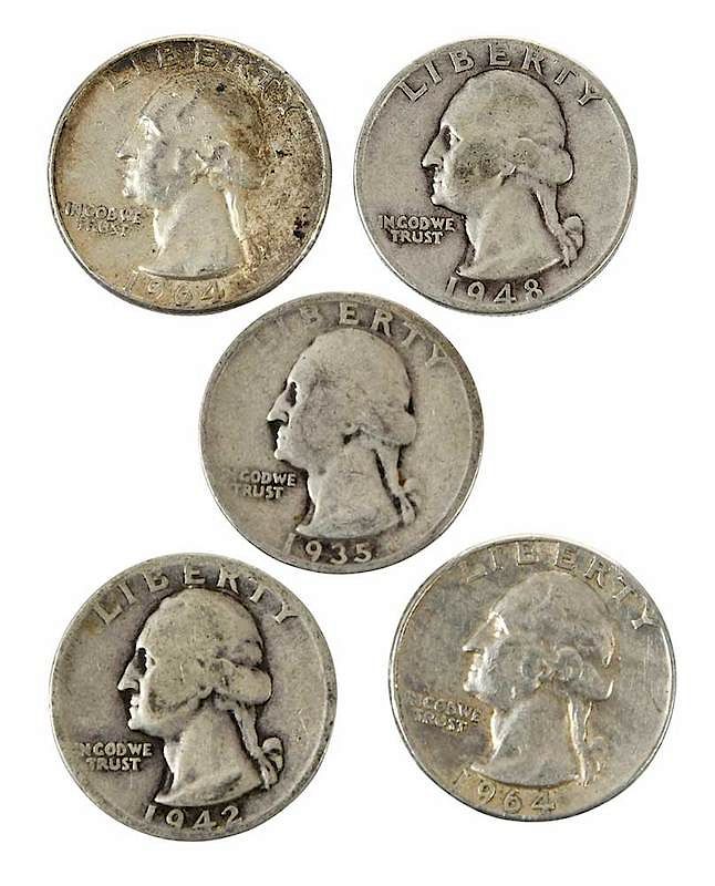 Appraisal: Silver Quarters mostly Washington with some older types fine face