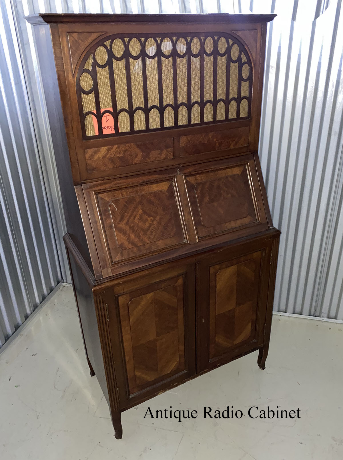 Appraisal: ANTIQUE RADIO CABINET Cabinet only ready for repurposing Approx ''