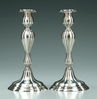 Appraisal: Pair Gorham sterling candlesticks round scalloped shaped centers no monogram