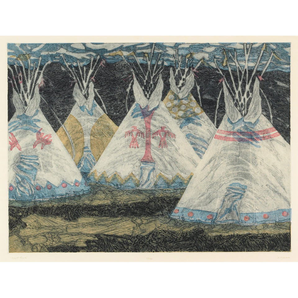 Appraisal: HELEN MACKIE NIGHT TIPIS colour print signed titled and numbered