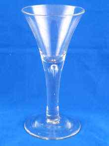 Appraisal: An th century trumpet bowl wine glass with tear drop