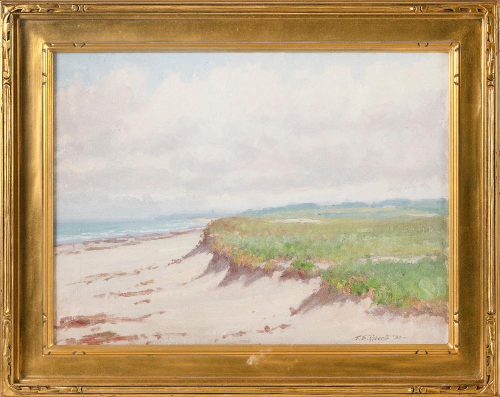 Appraisal: F E ROBERTS AMERICA TH CENTURY DUNE SCENE OIL ON