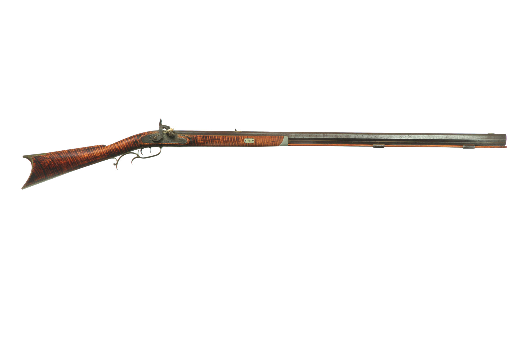 Appraisal: HALF-STOCK PERCUSSION RIFLE American th century Faux curly maple caliber